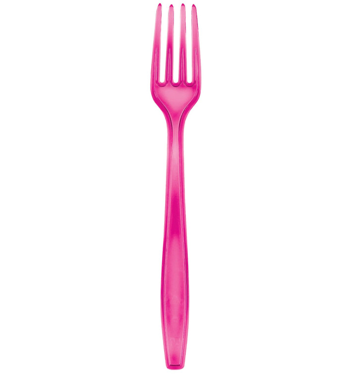 Fourchette Plastique PS Premium Fuchsia 190mm (50 Utés)