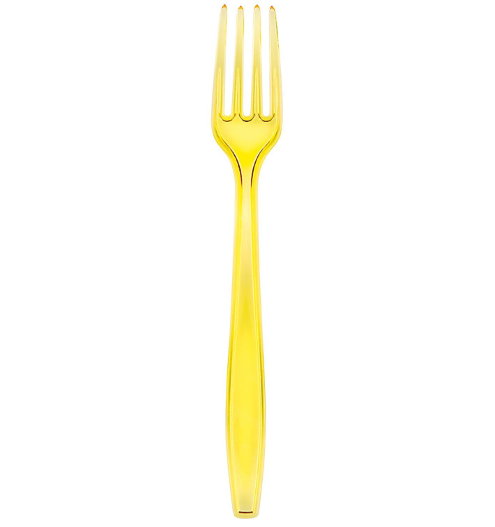 Fourchette Plastique PS Premium Jaune 190mm (50 Utés) Fourchette Plastique PS Premium Jaune 190mm (50 Utés)