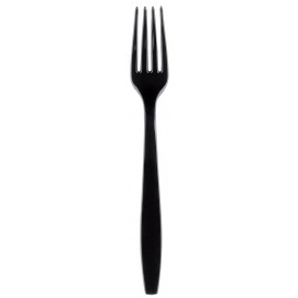 Plastic vork Premium PS zwart 19cm (50 stuks)