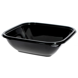 Bol en Plastique Noir PET 750ml 175x175x50mm (300 Utés)