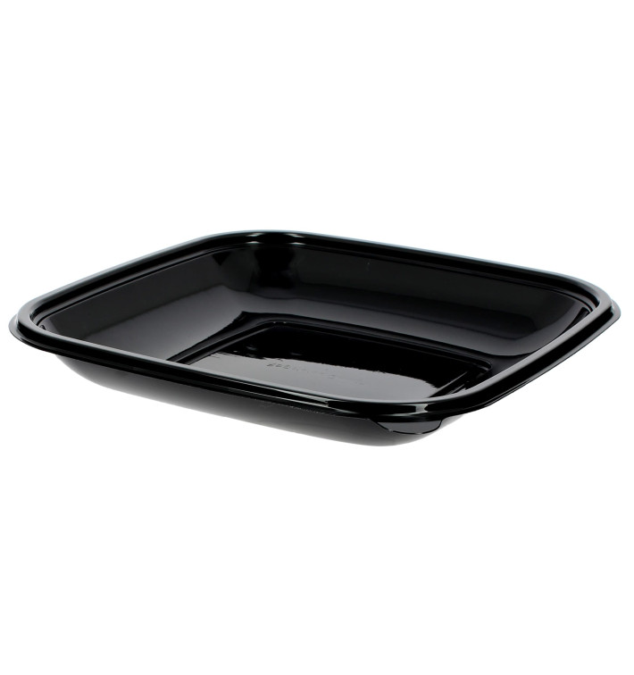Bol en Plastique Noir PET 500ml 190x190x30mm (300 Utés) Bol en Plastique Noir PET 500ml 190x190x30mm (300 Utés)