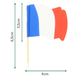 Pique en Bois Drapeau "France" 65mm (14.400 Unités)