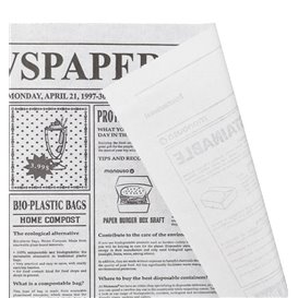 Graspapier inpakvellen "Krant" 28x31cm (1000 stuks) 