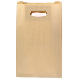 Papieren zak met handgrepen kraft uitgesneden hendels 24+7x37cm (50 stuks) 