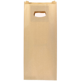 Papieren zak met handgrepen kraft uitgesneden hendels 18+6x32cm (50 stuks) 