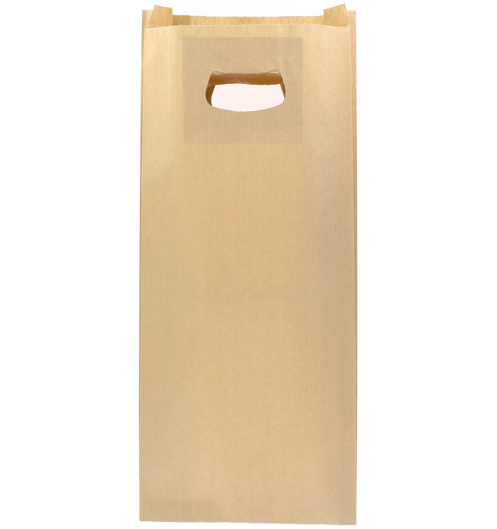 Papieren zak met handgrepen kraft uitgesneden hendels 18+6x32cm (50 stuks) Papieren zak met handgrepen kraft uitgesneden hendels 18+6x32cm (50 stuks)