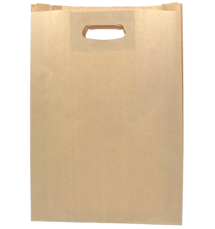 Sac en papier Kraft Anses Découpées 31+8x42cm (250 Utés) Sac en papier Kraft Anses Découpées 31+8x42cm (250 Utés)