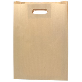 Sac en papier Kraft Anses Découpées 31+8x42cm (50 Utés)