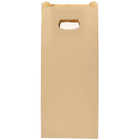 Papieren zak met handgrepen kraft "Hawanna" uitgesneden hendels 18+6x32cm (50 stuks) 