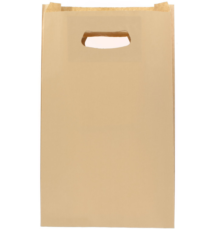 Papieren zak met handgrepen kraft "Hawanna" uitgesneden hendels 24+7x37cm (50 stuks) Papieren zak met handgrepen kraft "Hawanna" uitgesneden hendels 24+7x37cm (50 stuks)