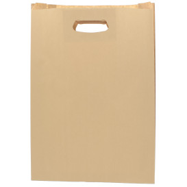 Papieren zak met handgrepen kraft "Hawanna" uitgesneden hendels 31+8x42cm (250 stuks)