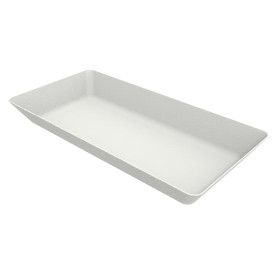 Mini Plateau en Canne à Sucre Blanc 13x7cm (50 Utés)