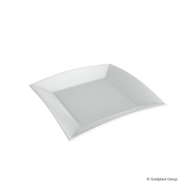 Assiette Carrée Canne à Sucre Blanc Nice 180x180mm (50 Utés)