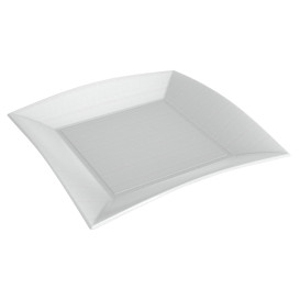 Assiette Carrée Canne à Sucre Blanc Nice 180x180mm (50 Utés)