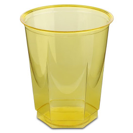 Gobelet Plastique Hexagonal Jaune PS Cristal 250ml (10 Utés)