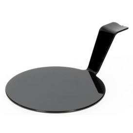 Proeving Plastic bord PS "Gourmen" zwart Ø4,5x2cm (50 stuks) 