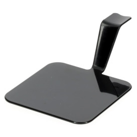 Proeving Plastic bord PS "Gourmen" zwart 4x4cm (50 stuks) 