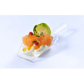Proeving Plastic lepel  PS "Pala" transparant 9x3,7cm (400 stuks)