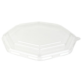 Plastic PET Deksel voor Container Hexagon vormig 23x23cm (100 stuks)