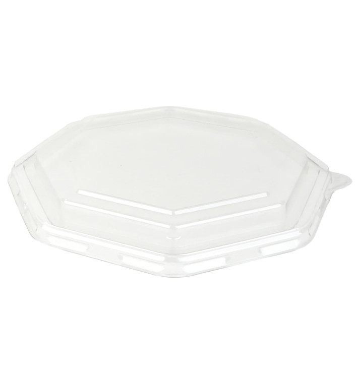 Plastic PET Deksel voor Container Hexagon vormig 23x23cm (100 stuks)