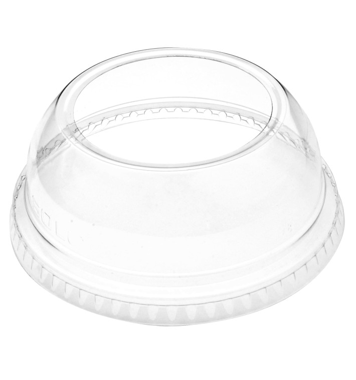 Plastic PET koepel Deksel Kristal met een Opening Ø9,2cm (1000 stuks)