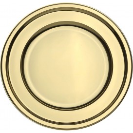 Plastic bord PET Rond vormig goud Ø18,5 cm (6 stuks) 
