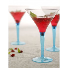 Plastic stamglas Cocktail turkoois 100 ml (6 stuks)