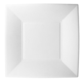 Assiette Carrée Canne à Sucre Blanc Nice 180x180mm (50 Utés)