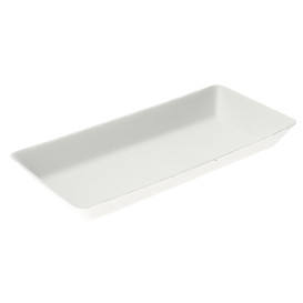 Mini Plateau en Canne à Sucre Blanc 13x7cm (50 Utés)