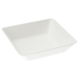 Mini Assiette Creuse Canne à Sucre Blanc 6,5x6,5cm (50 Utés)