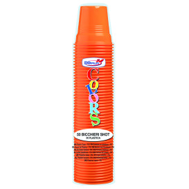 Gobelet Plastique PS Orange 80ml Ø5,7cm (50 Utés)