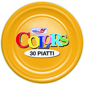 Plastic bord PS Diep mango 22 cm (600 stuks)