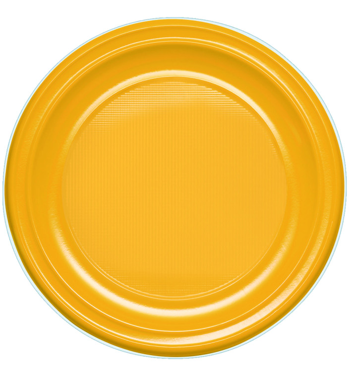 Assiette Plastique PS Plate Mangue 170mm (50 Unités)