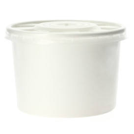 Pot en Carton Blanc avec Couvercle PP 250ml (250 Unités)