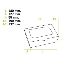 Papieren take-out Container "Premium" 18x12,7x5,5cm 1000ml (25 stuks)