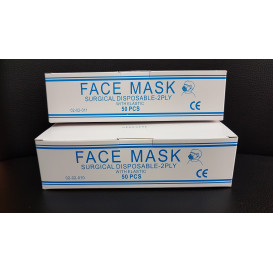 Wegwerp chirurgisch masker Rechthoekige vorm "TST" blauw 2C (1000 stuks)