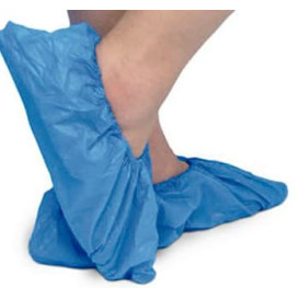 Wegwerp plastic schoen omhulsel met versterking van de tong TST PP CPE blauw (50 stuks)