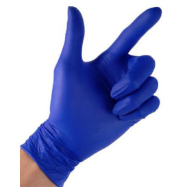 Gants en Nitrile sans Poudre Bleu Taille XL 4,5G (100 Utés)