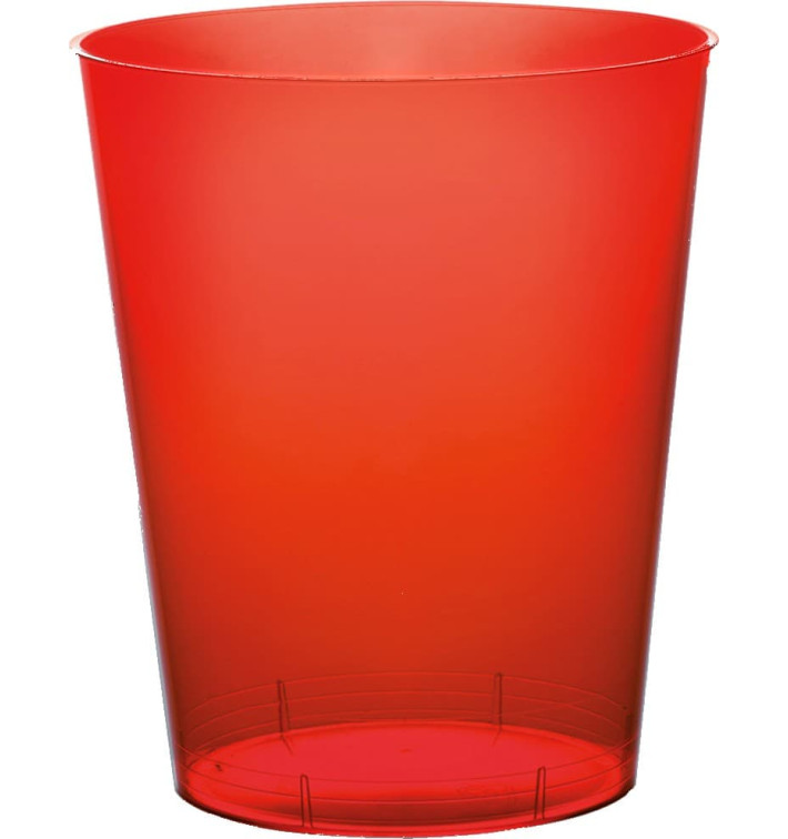 Plastic PS beker "Moon" rood transparant 350ml (20 stuks) 