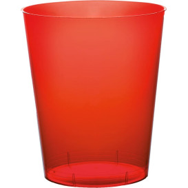 Plastic PS beker "Moon" rood transparant 350ml (400 stuks)