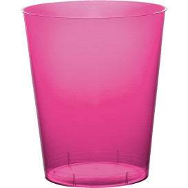 Plastic PS beker "Moon" fuchsia transparant 350ml (20 stuks) 