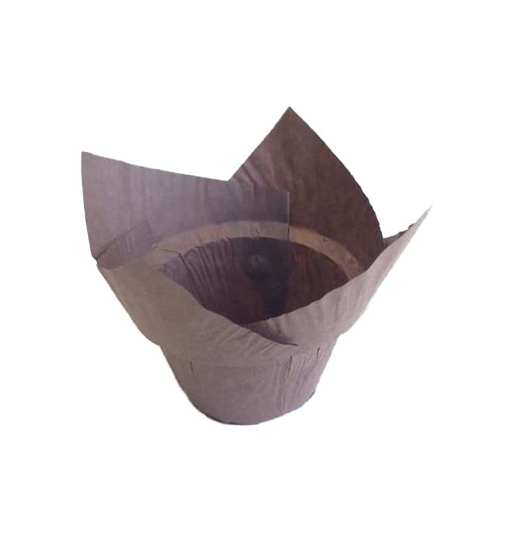 Caissette Muffin Tulipe Step Ø50x55/85 mm Marron (2280 Utés) Caissette Muffin Tulipe Step Ø50x55/85 mm Marron (2280 Utés)