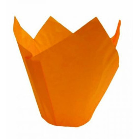 Cupcake vorm voering tulpvorm oranje Ø5x4,2/7,2cm (135 stuks) 