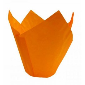 Cupcake vorm voering tulpvorm oranje Ø5x5/8cm (2000 stuks)