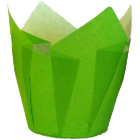 Caissette Muffin Tulipe Ø50x50/80 mm Verte (125 Utés)