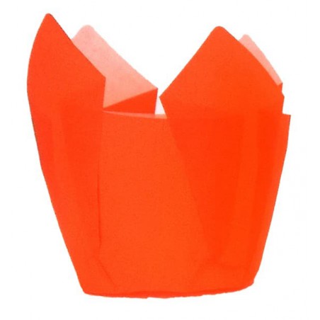 Cupcake vorm voering tulpvorm oranje Ø5x5/8cm (2.000 stuks)