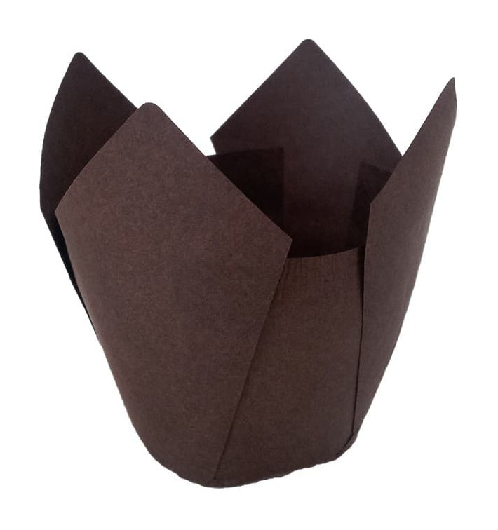 Caissette Muffin Tulipe Ø50x50/80 mm Marron (2000 Utés) Caissette Muffin Tulipe Ø50x50/80 mm Marron (2000 Utés)