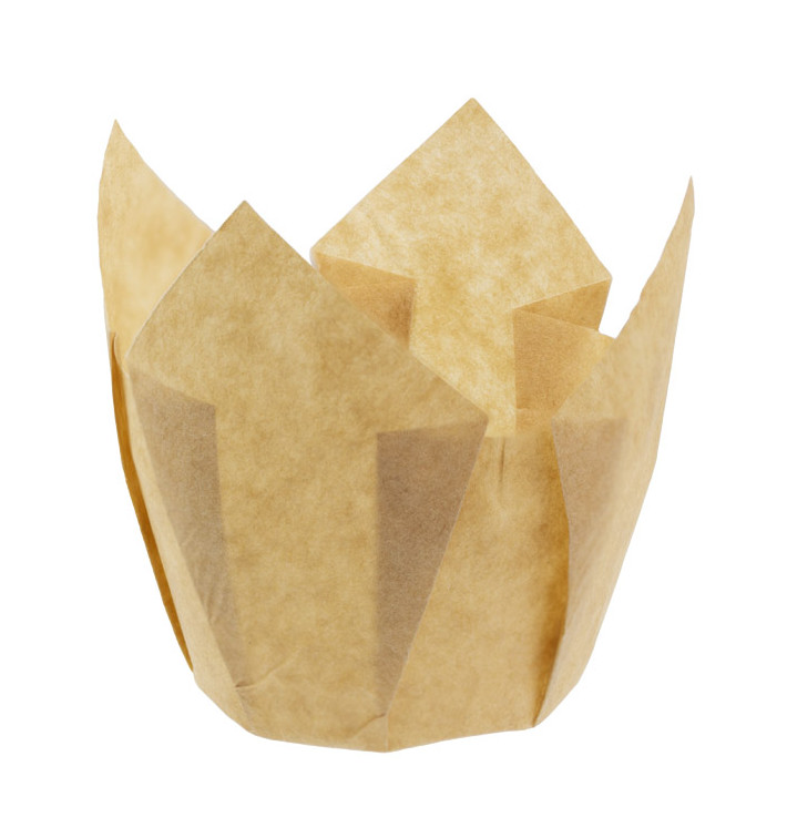 Caissette Muffin Tulipe Ø50x42/72 mm Nature (3600 Utés) Caissette Muffin Tulipe Ø50x42/72 mm Nature (3600 Utés)