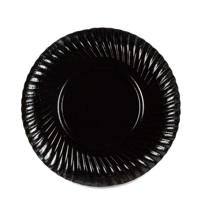 Assiette ronde en Carton Noir 250 mm (100 Unités) Assiette ronde en Carton Noir 250 mm (100 Unités)