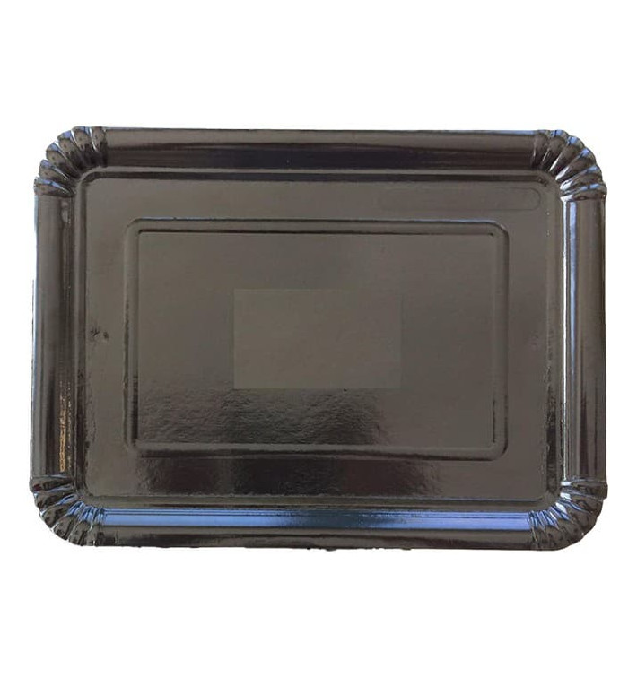 Plat rectangulaire en Carton Noir 25x34 cm (100 Unités) Plat rectangulaire en Carton Noir 25x34 cm (100 Unités)